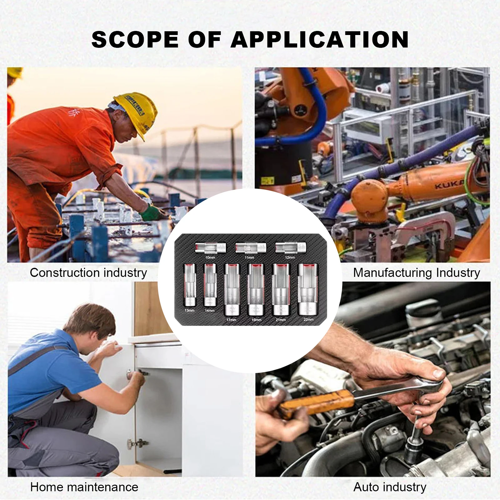 9 Pieces Oil Pipe Car Wrench Removal Tool Kit Oil Pressure Sending Unit Removal Kit Oxygen Sensor Removal Socket Tool