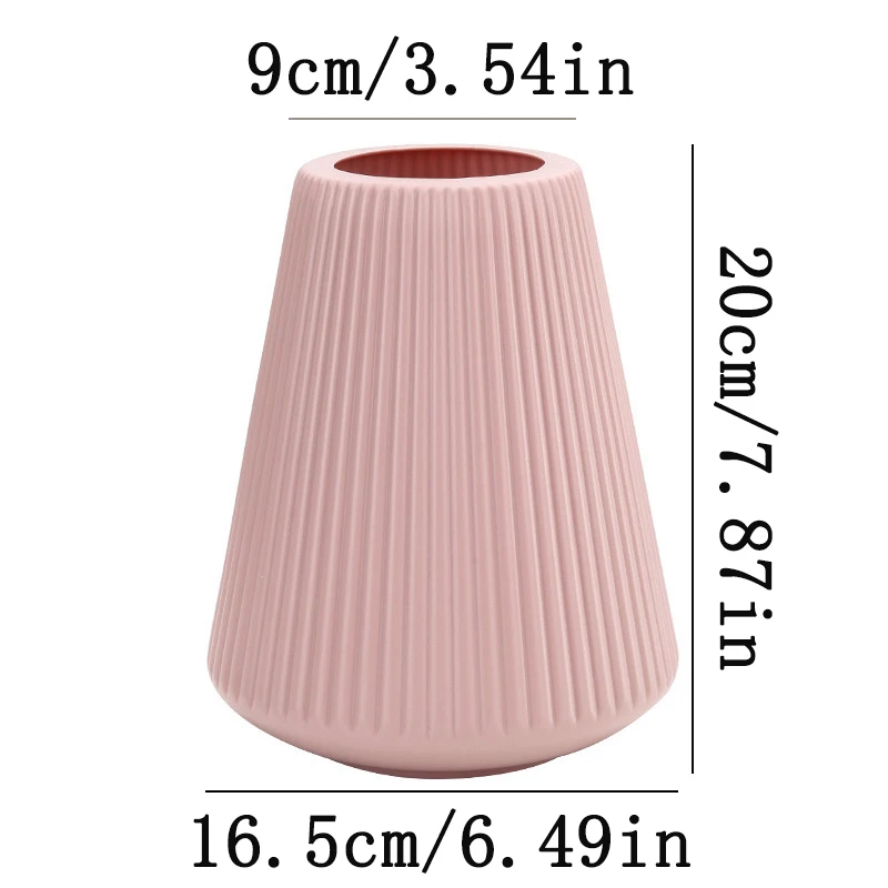 Nordic Creative Vase Home Decor Flower Arrangement Container for Homes Wet and Dry Planter Imitation Ceramic Plastic Crafts 4