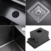New Nanometer Black 304 Stainless Steel Handmade kitchen Bar Counter Sink Cover hidden Single Kitchen Small Size Kitchen Sink 4