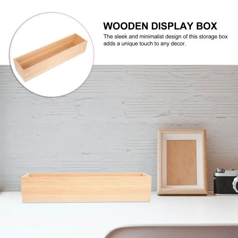 Wooden Storage Box  Without Lid Organizer Small Gift Craft Jewelry Holder Containers Sundries Storage Boxes for Home Office