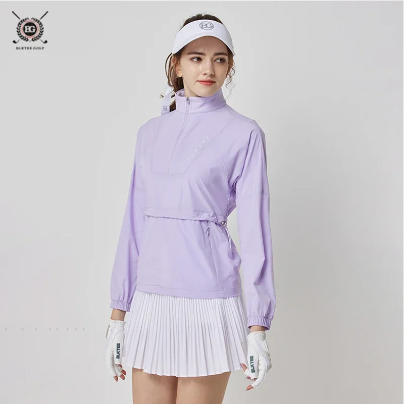 BG Golf Women's Ice Silk Sunscreen Clothing Breathable High-end UV Protection Sports Cool Loose Jacket Summer Thin Golf Coat