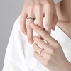 2PCS Black White Lozenge Couple Rings Set Open Adjustable Ring Eachother Lovers Minimalist Ring Gift Wedding Rings Bride Jewlery 3