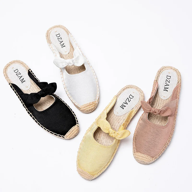 2020 Nieuwe Speciale Rubber Effen Vrouwen Espadrilles Zomer Indoor Slippers Casual Schoenen Canvas Lichtgewicht Ademende Slippers Vrouwen