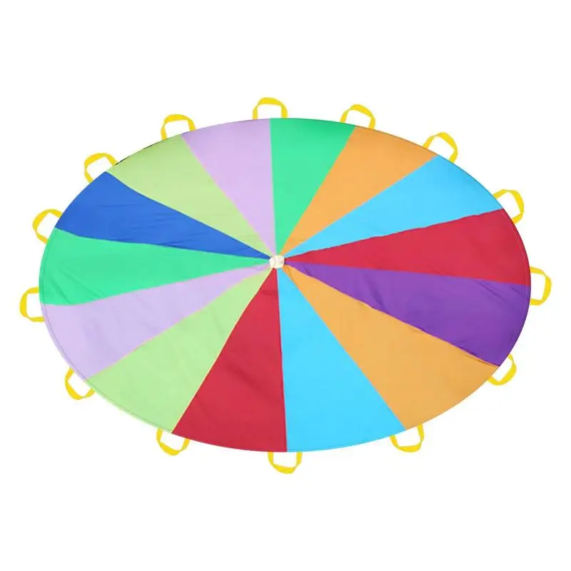 Kids Parachute Rainbow Parachute For Kids Party Game With Handles