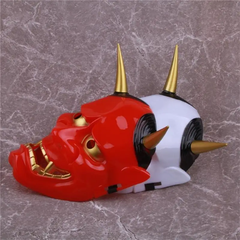 SASKATE Masque De Fantôme De Samouraï, Masque Japonais Hannya En Résine, Masque D'horreur Japonais, Pour Accessoires De Performance Sur Scène, Halloween (rouge