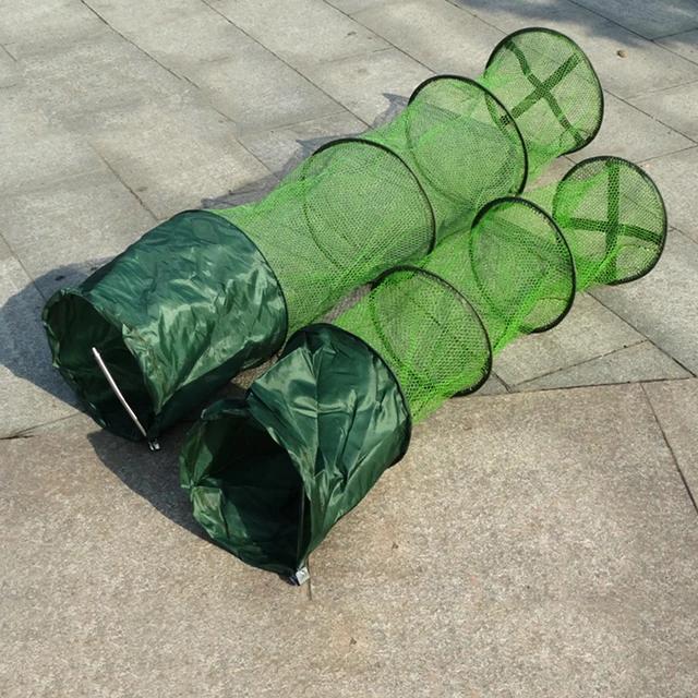 Fishing Net Fish Basket Folding Fish Storage Basket Steel Ring Folding Fish Cage Fishing Trap Net Fish Basket Tackle Accessories 3