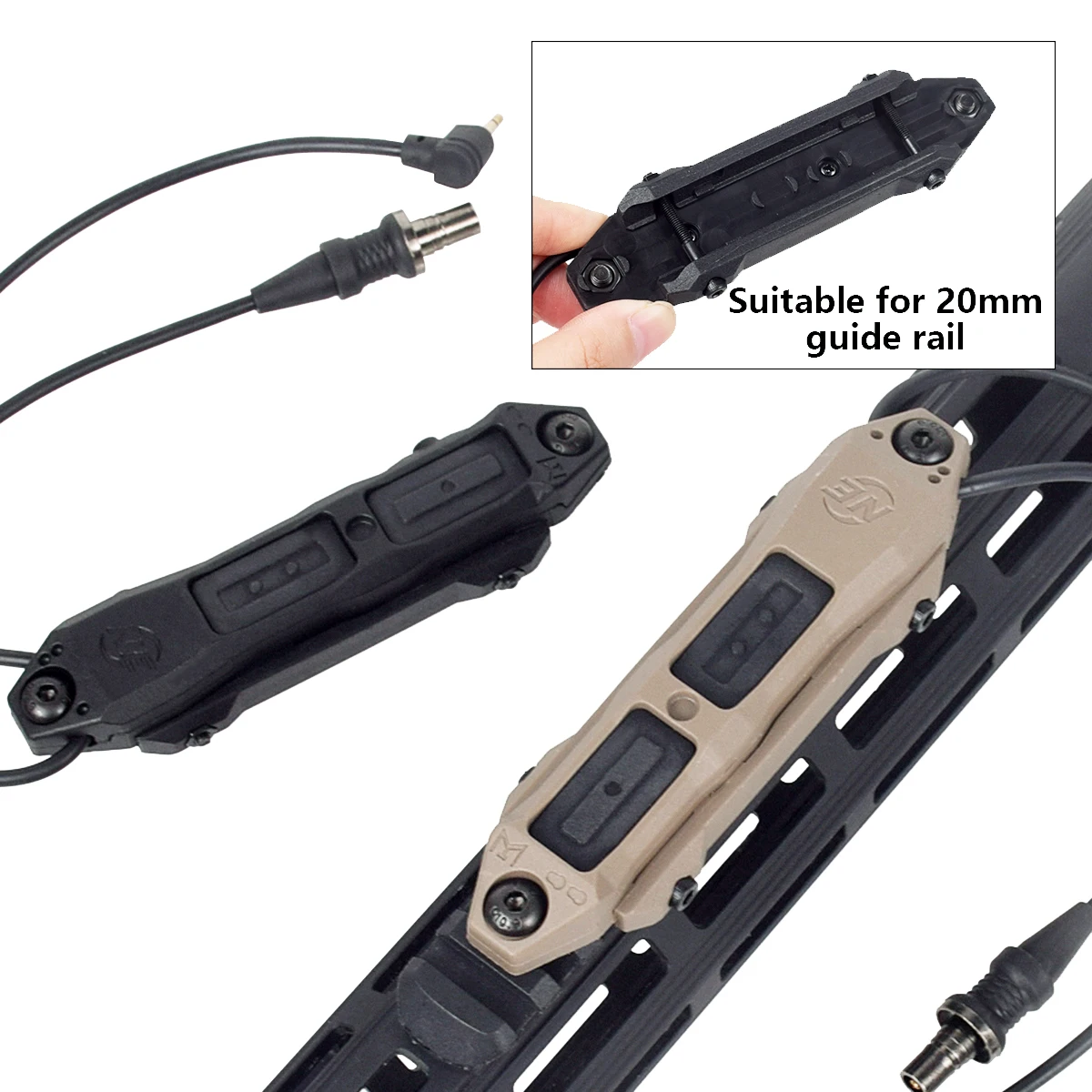 Tactical SF 2.5 3.5 Plug Pressure Switch Dual Function Button Remote Control For MLOK KEYMOD 20mm Surefire M300 M600 PEQ15 M952 5