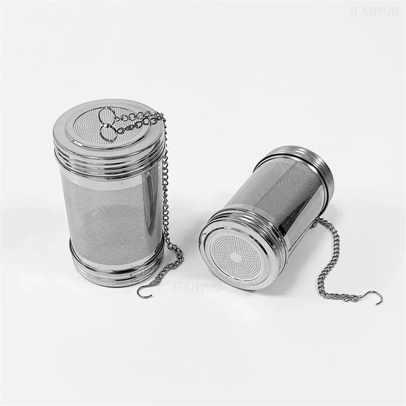 Tea Infuser Fine Mesh Filter Cylindrical 304 Stainless Steel Threaded Connection Teapot Strainer Spice Herb Kitchen Accessories