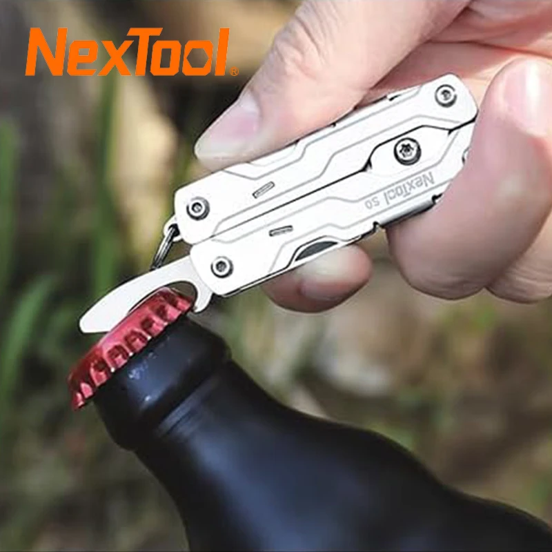 NexTool 미니 세일러 가위 S0 8 in 1 마이크로 키체인 멀티툴 스크루드라이버 휴대용 포켓 접이식 EDC 포켓 도구 여행용