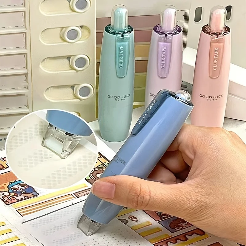 무작위 색상의 양면 접착 펜 3팩, 강력한 접착력, 무산성 및 내구성, 스크랩북, 학교 및 사무용품, 공예품, 다이어리 및 선물 포장에 적합