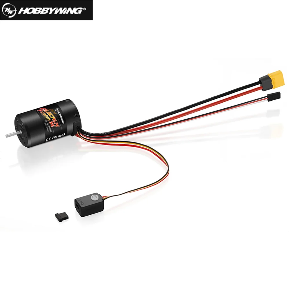 Чувствительный Бесколлекторный двигатель Hobbywing quirun Fusion SE, 1/10 КВ/1/8 кВ, встроенный 40A ESC 2 в 1, водонепроницаемый, для радиоуправляемых моделей автомобилей