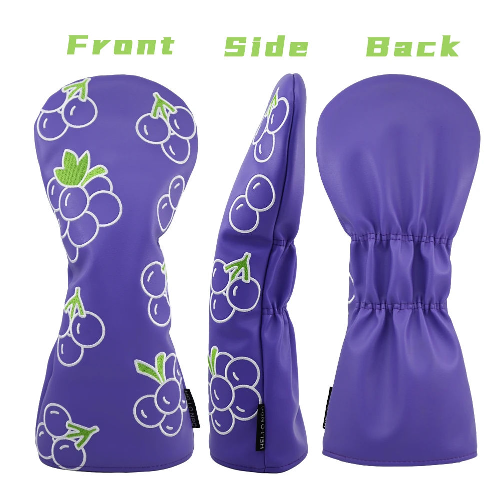 Golf Headcovers Fruit Pattern PU Leather Protector Set For Driver Fairway Hybrid Waterproof Club Head Covers Golf Supplies
