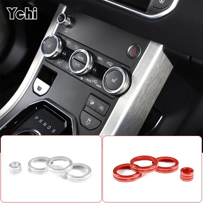 

For Land Rover Range Rover Evoque 2012-18 Car Air Condition Knob Audio Volume Control Button Circle Trim Ring Cover Accessories