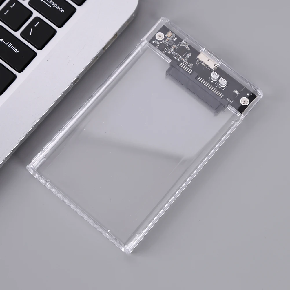USB 3.0 HDD 인클로저, 2.5 인치 SATA SSD 하드 드라이브 케이스, 외부 상자 (클리어)
