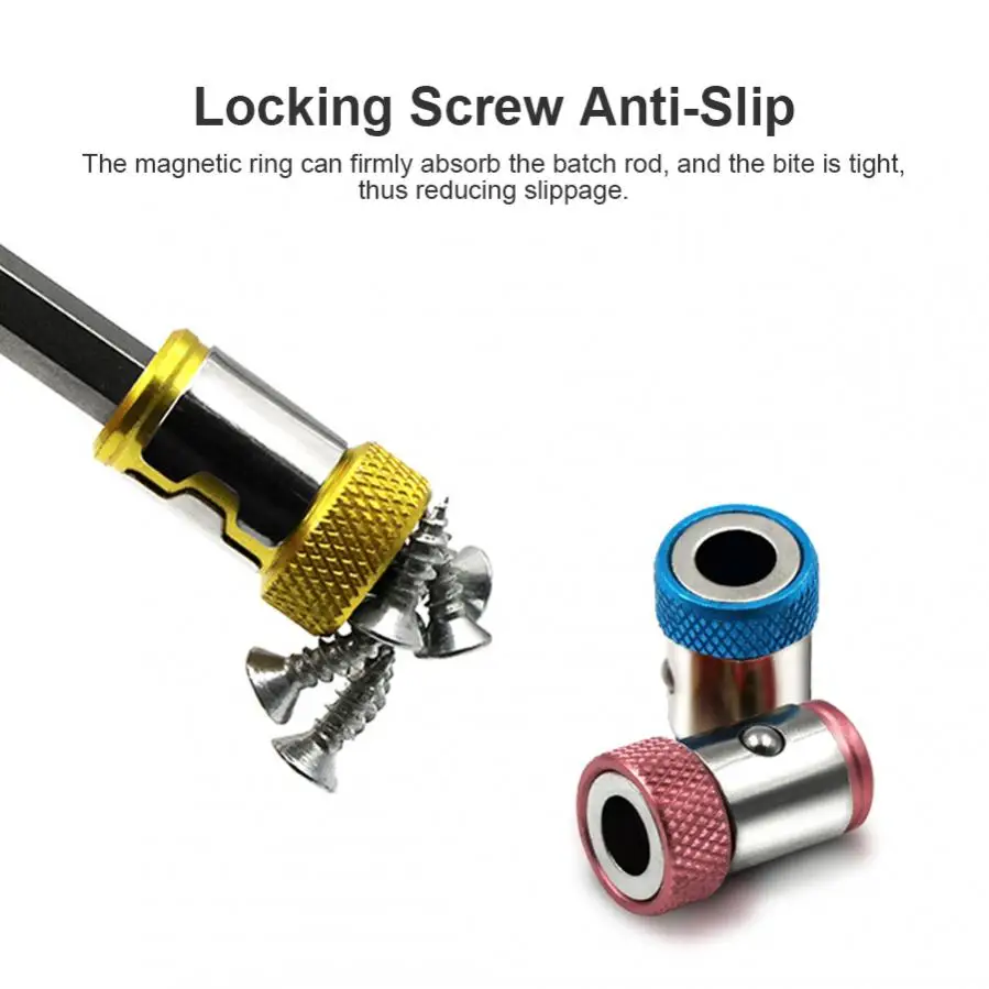 2pcs Bit Magnetizer Magnetic Bit Holder Alloy Electric Magnetic Ring Screwdriver Bit Head Strong Non-slip Magnet Rings