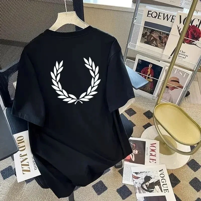 

Men's Summer Fashion Heavyweight Retro Fun Leaf 100% Cotton Printed Crew Neck High Quality Casual Fitness Street T-Shirt