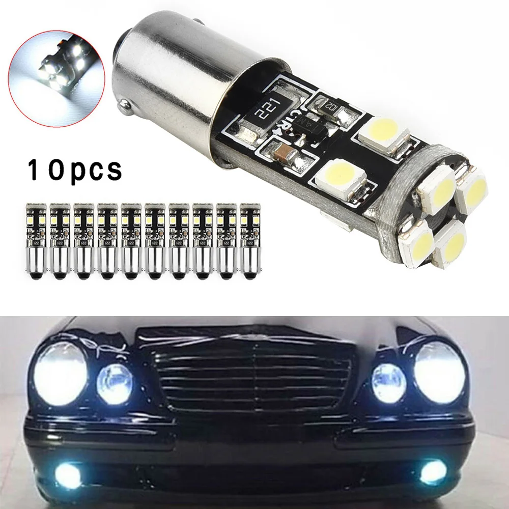 LED 주차 조명 전구, 8 LED 칩, 마지막 더 긴 세트 램프, 자동차 화이트 6000K 직접 교체, 슈퍼 브라이트, 10 개