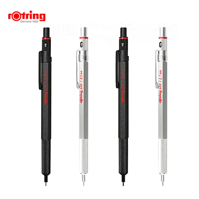 Rotring 600 0.5mm/0.7mm mechanical pencil silver/black metal automatic  pencil school&office stationery 1 piece