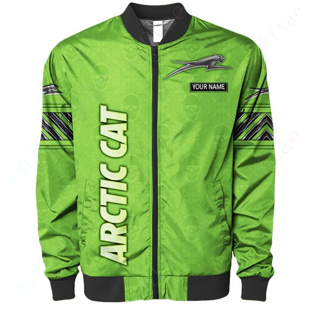 Arctic Cat Bomber Jacket Techwear Baseball Uniform 3D Windbreaker Jacket Harajuku Parkas Thick Coats Jackets For Men's Clothing