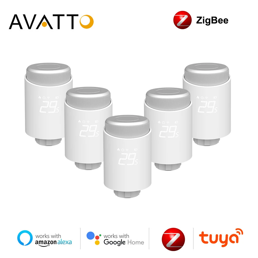 

Клапан привода радиатора AVATTO Tuya ZigBee3.0, программируемый термостат для подогрева, контроллер температуры для Alexa Google home