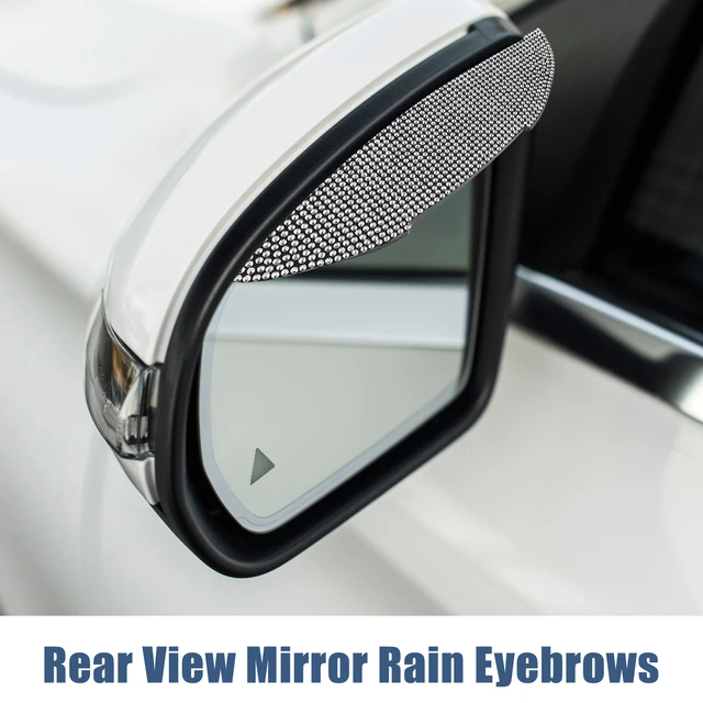 X Autohaux Paar Universal Rückspiegel Regen Augenbrauen Auto Bling Faux  Kristall Seite Spiegel Regen Schutz Weiß - AliExpress