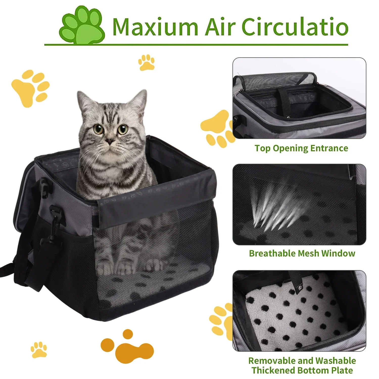 Dog Bike Basket HEITIGN Basket Pet Carrier Bike Front Basket With