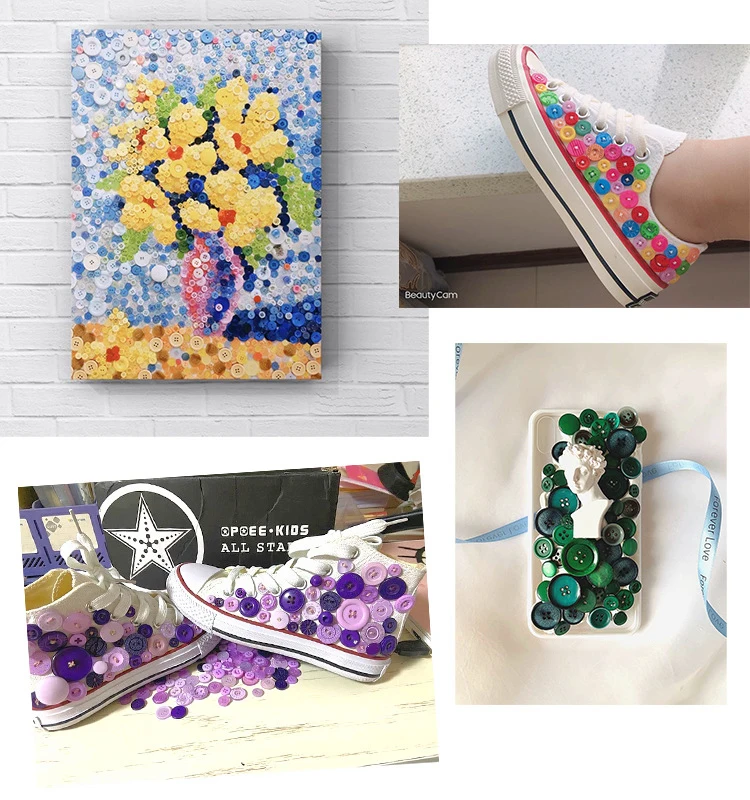 100PCS Bunte Gemischte Harz Knöpfe Rundheit Haushalt Handgemachte DIY Nähen Liefert Kleidung Zubehör Material Taschen TMZ – Detail 11