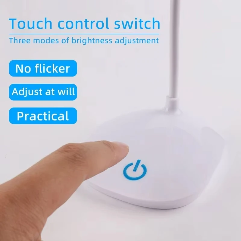 LED Read Desk Lamp Portable USB Charging Table Lights Touch Dimming Learning Eye Protection Lights Bedroom Office Small Lamp