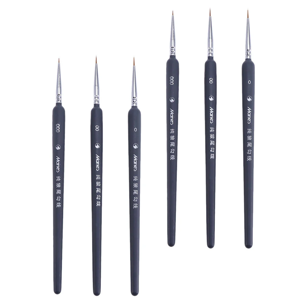 

6 Pcs Oil Paint Langhao Hook Line Pen Painting Pens Detail Brush Watercolor Manicure Liner Drawing