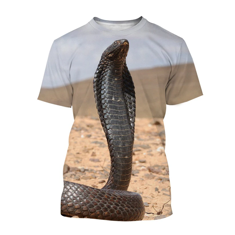 

2023 New Cobra T Shirt Men's Casual Viper Animal Print T Shirt Unisex Naja Harajuku Short Sleeve Streetwear Top
