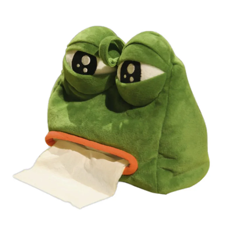 Funny Plush Sad Frog Tissue Box
