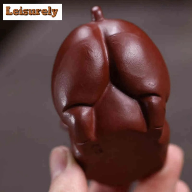 Yixing Purple Clay Fortune Zodiac Pig Tea Pet Elegant Fish Tank Landscaping Tea Figurine Play Toys Tea Statue Ornaments Craft