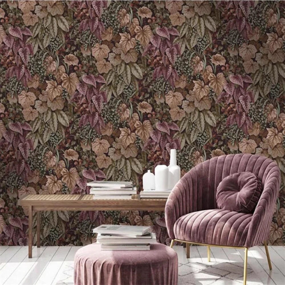 papel de parede flores folhas 03