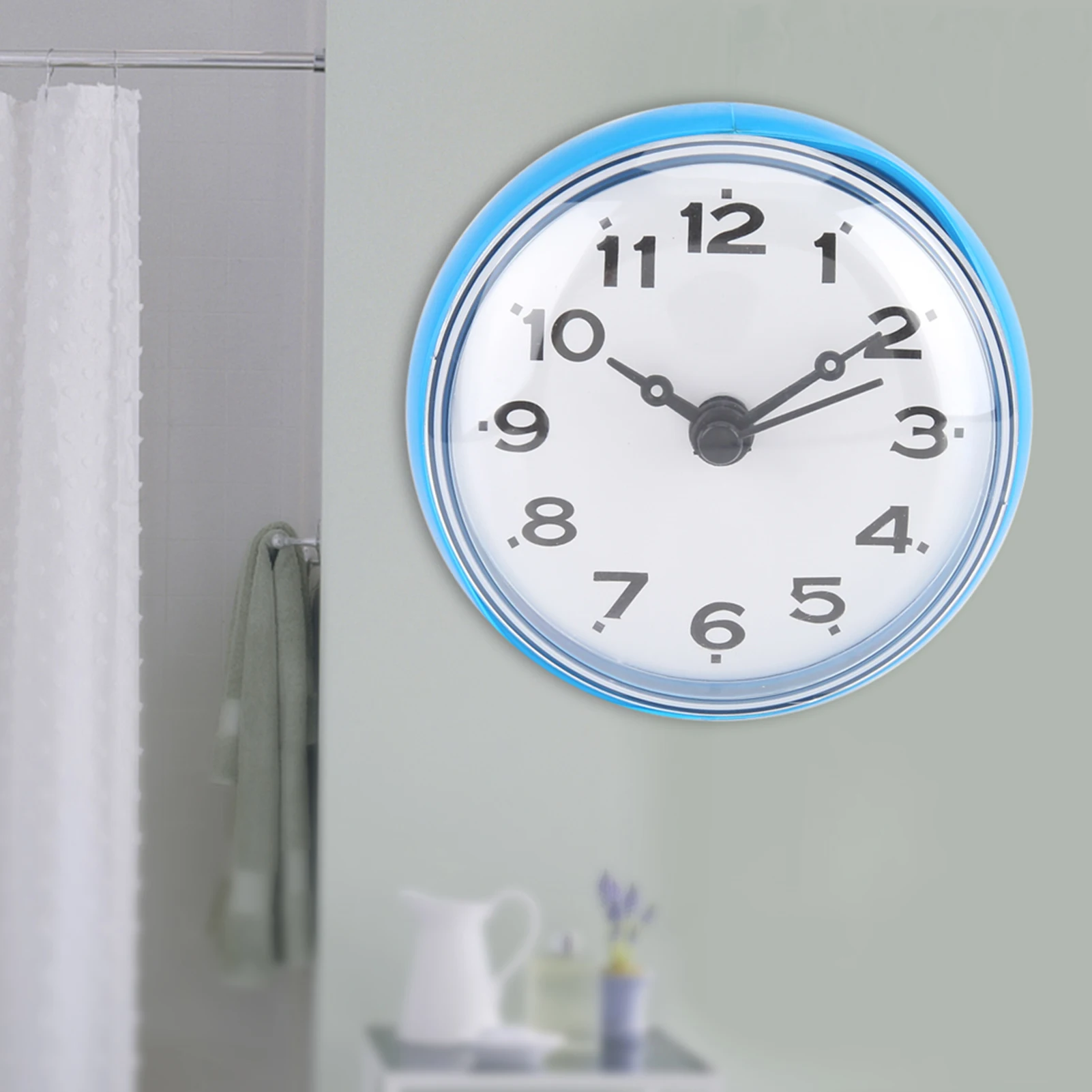 Bathroom Clock Shower Clock Waterproof Suction Wall Window Mirror Bath Shower Bathroom Accessories