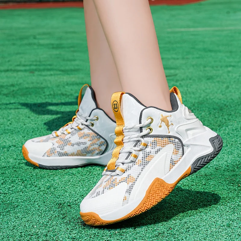 청소년 농구 신발 야외 미끄럼 방지 내구성 스포츠 신발 소년 패션 트렌드 신발 메쉬 통기성 운동화