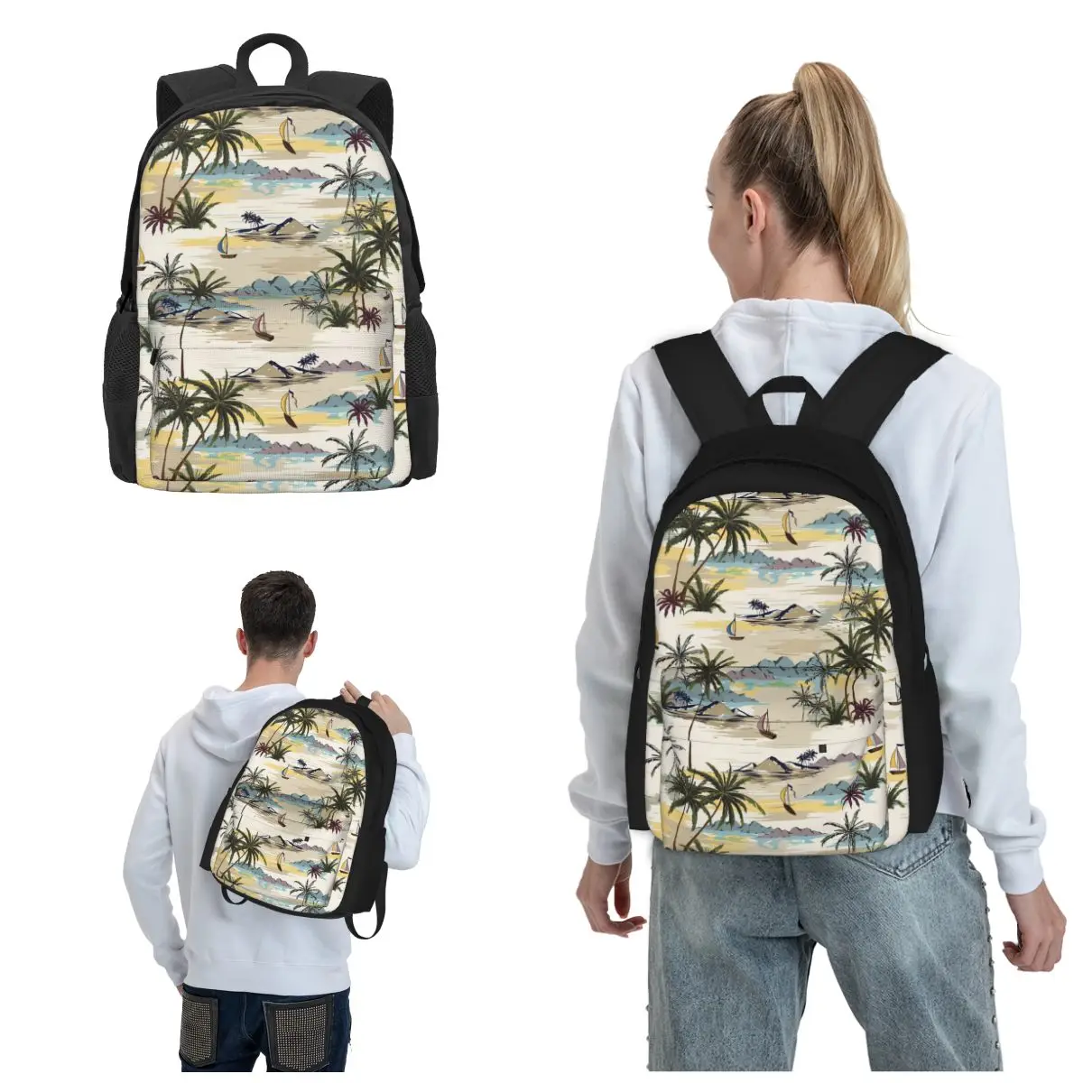 

Гавайская сумка для книг с ладонями сделает вашу повседневную жизнь легким с нашими универсальными и шикарными рюкзаками для старшей школы и колледжа