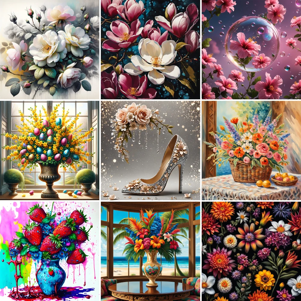 FlowersMagnoliaPaintingByNumbers20x30OilPaintCraftsKitsFor