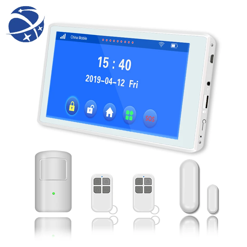 

YYHC 4G 3G WIFI home security alarm system with TFT screen Tuya APP PIR/motion/Door/Window/SOS/gas/water leakage/smoke alarm