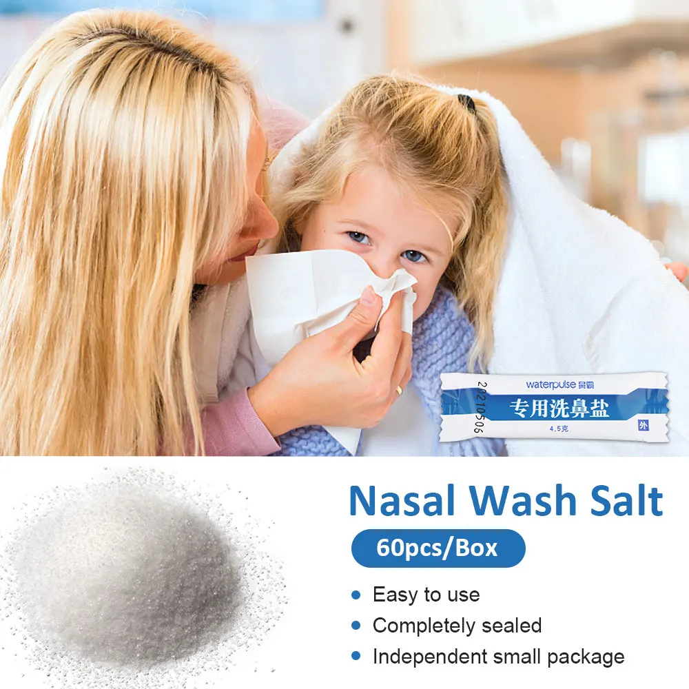 Nose Treatment Nose Wash Cleaner 60pcs 4.5g Nasal Wash Salt Allergic Rhinitis Cleaning Nose Protector Nasal Irrigation Salt Nose Cleaner For Adults Children Care