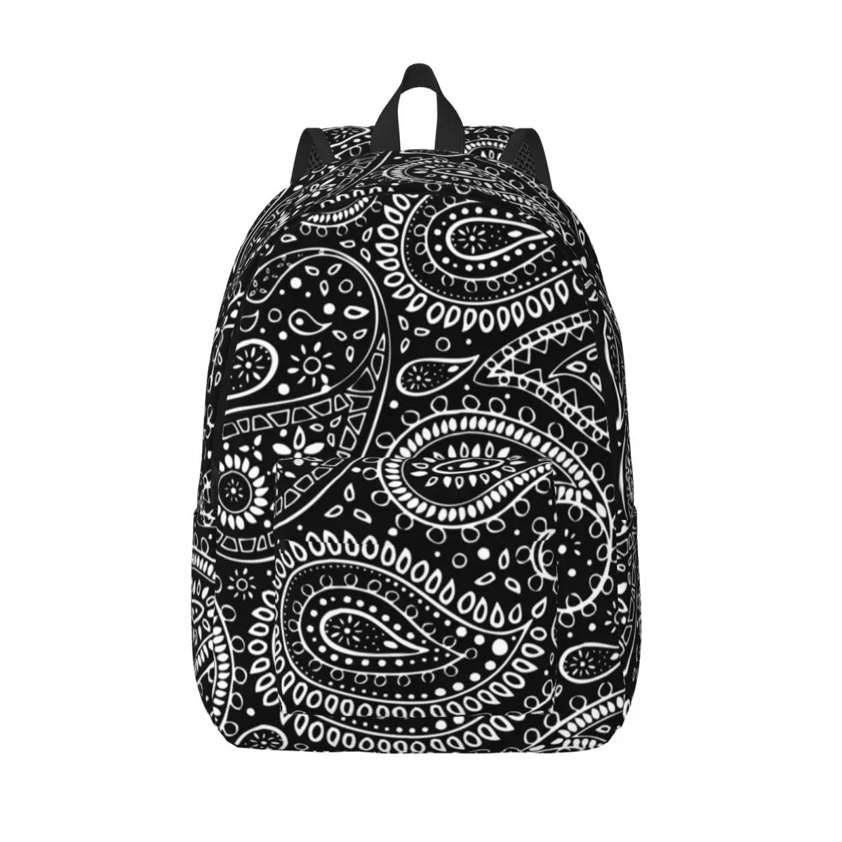 Pretty bohemian art paisley black and white teenage backpack student