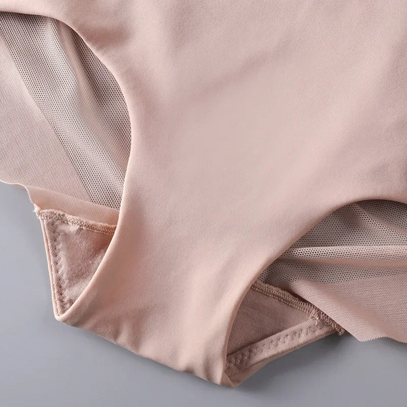 Ice Mesh Yarn Breathable High Waist Abdominal Pants Women Solid Color Body Sculpting Corset Tight Butt Lifting Panties Shaper ice silk panties shapewear panties shapewear workout pants