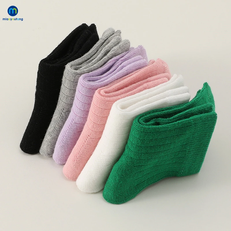 Cotton Socks 4 Pairs Baby Kids Girls Boys Women Infant Toddler
