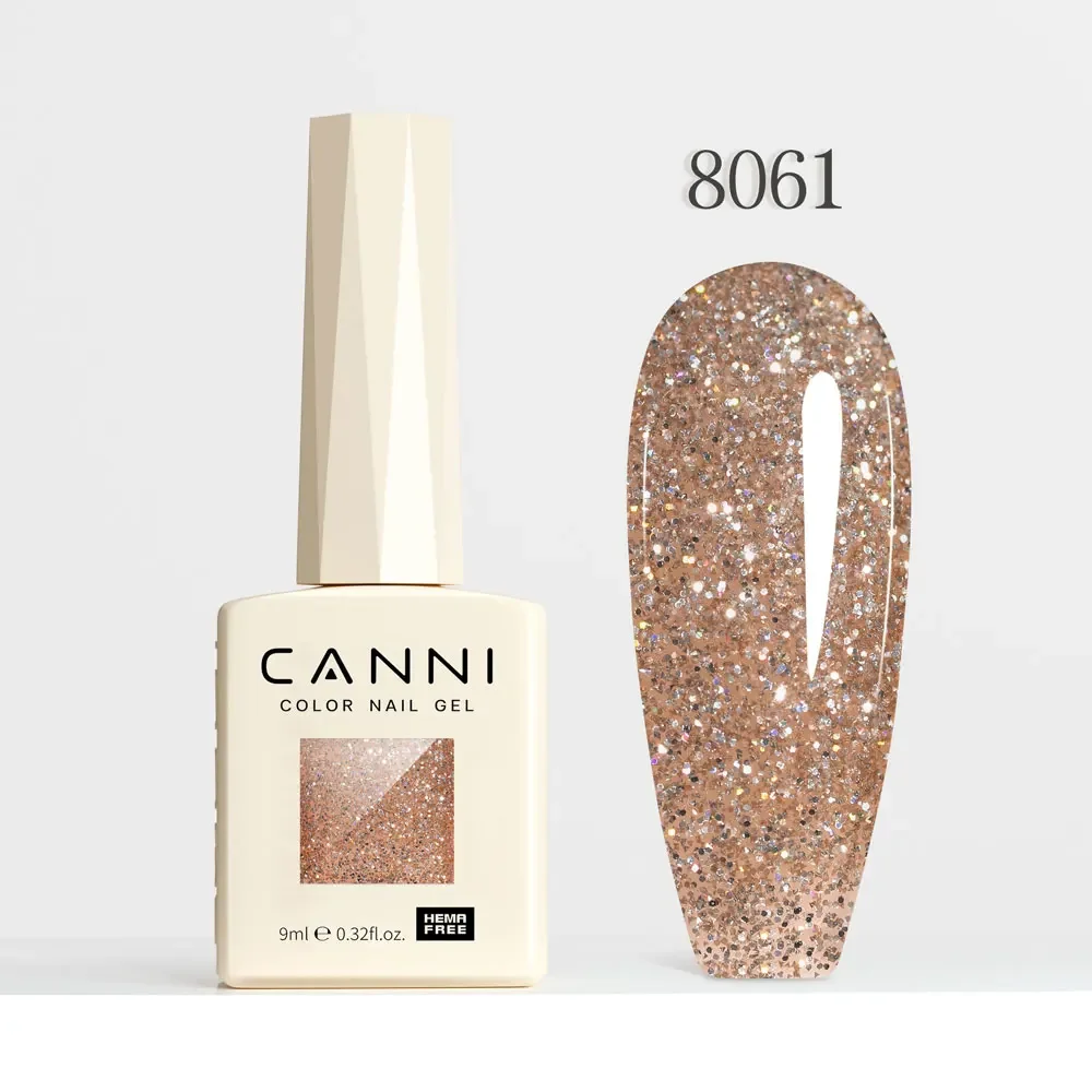 CANNI HEMA Free Black Glitter Diamond Sparkle Gel Polish - Long-Lasting Glossy Finish