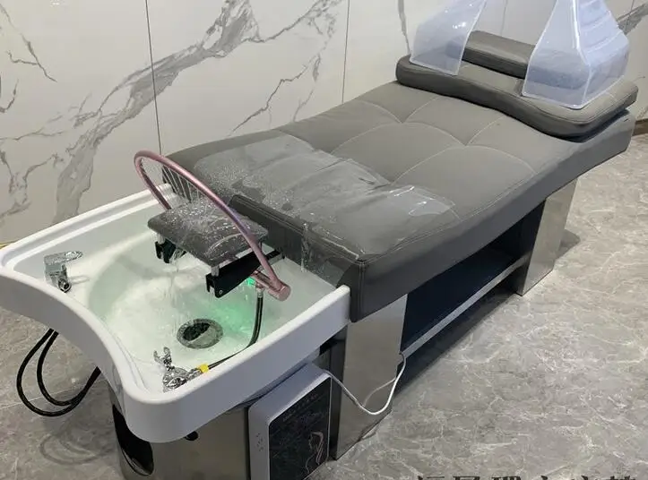 Barber shop shampoo bed ceramic basin hair salon special Thai flat massage shampoo bed factory direct