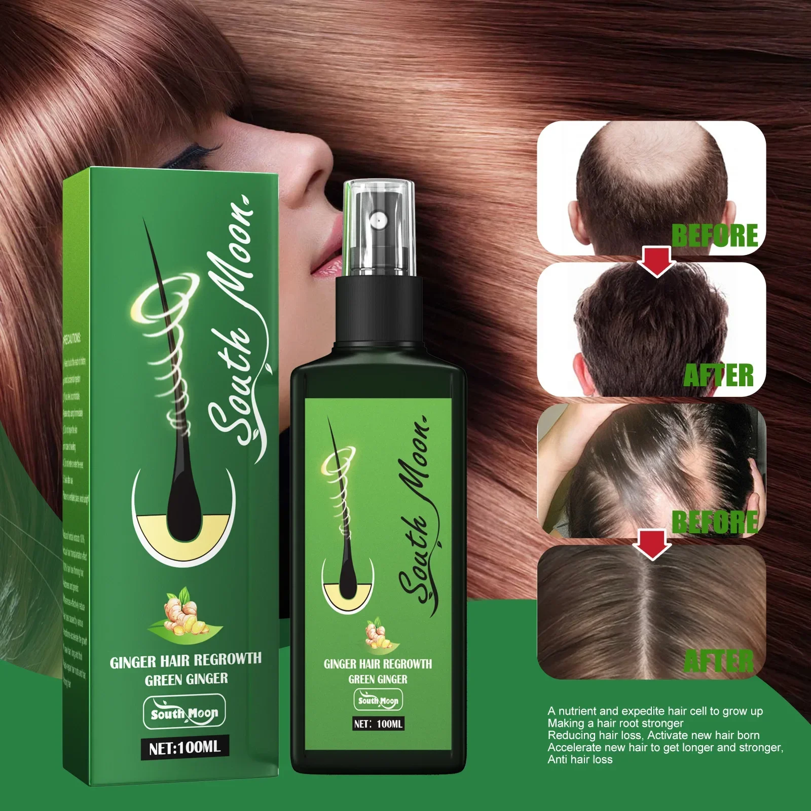 

Sdotter New Mielle Hair Growth Essential Oil Rosemary Mint Hair Strengthening Nourishing Treatment Split Ends Dry Organics Hair