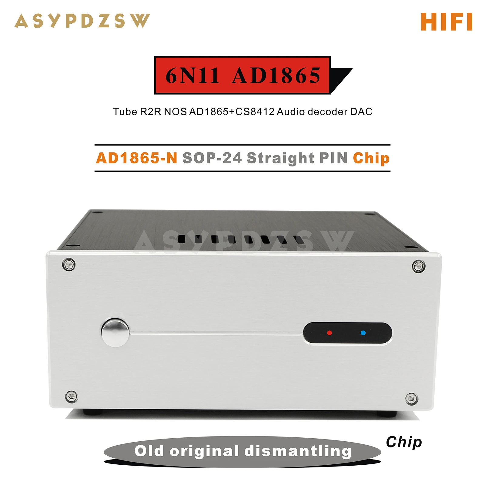 HIFI Stereo 6Z4+6N11 Tube decoder R2R NOS AD1865+CS8412 Audio AD1865 DAC (DAC Chip optional) 2