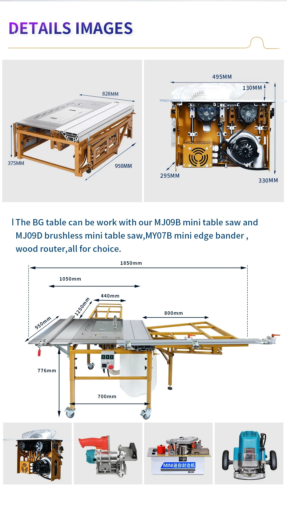 Precision Table Saw Wood Cutting Machine Juzhiyuan JT-9BX Sliding Table Saw Woodworking Mesa Carpintero Multifuncional