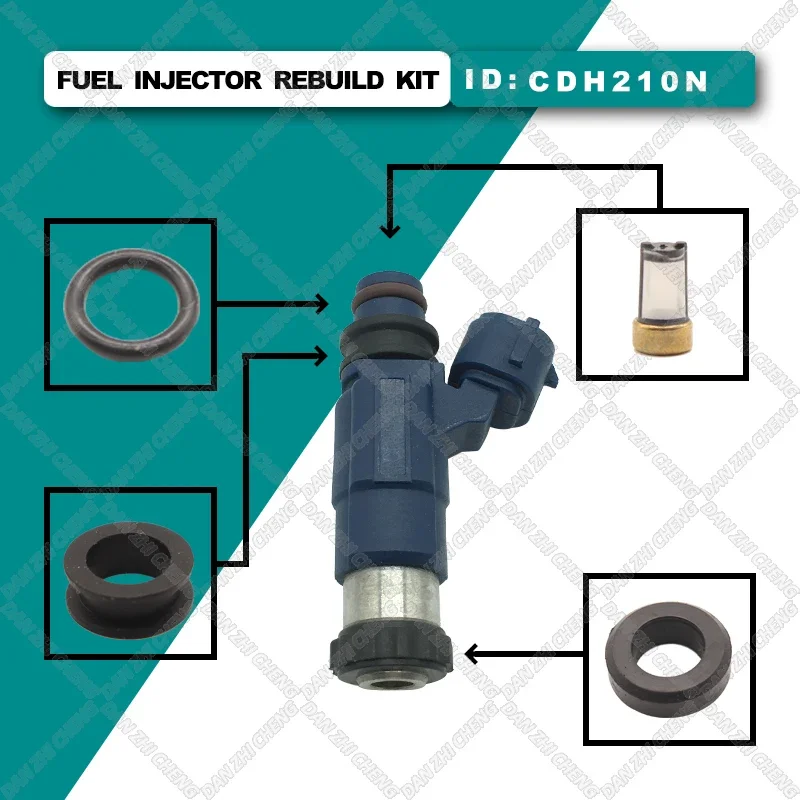 Fuel Injector Service Repair Kit Filters Orings Seals Grommets for Yamaha 2002-2004 Waverunner SX230 AR230 FX FX140 CDH210N