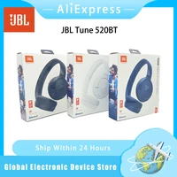 JBL Tune 520BT wireless in-ear headphones, compatible with Bluetooth 5.3, deep bass, foldable headphones with microphone, LED, b