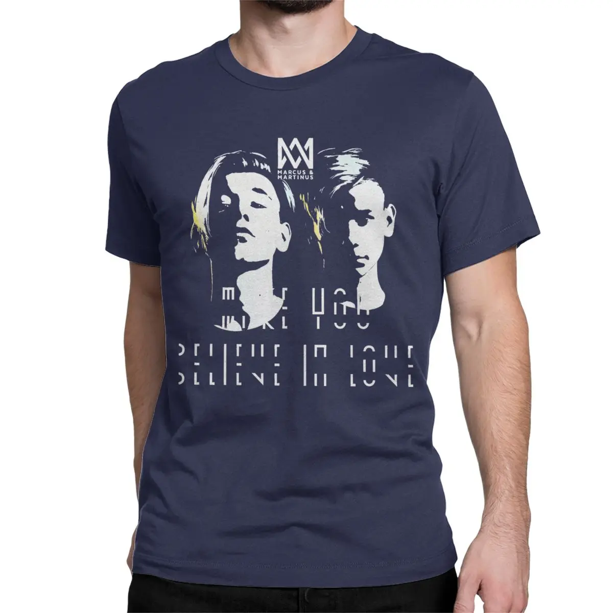 thumbnail image 1 of Camisetas de Eurovisión de Marcus y Martinus para hombre y mujer, de algodón puro, cuello redondo, manga corta, tallas 4XL, 5XL y 6XL., 1 of 7